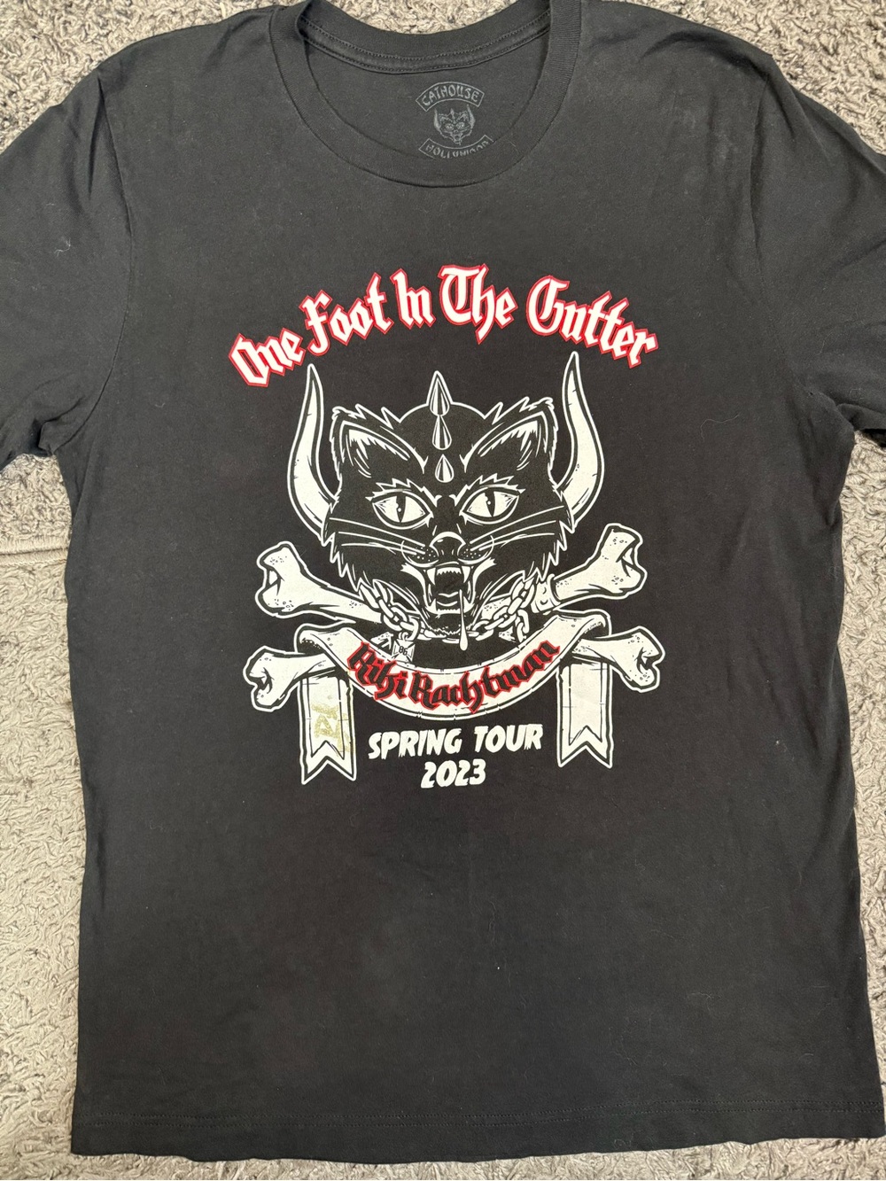 Vintage Riki Rachtman One Foot In The Gutter Band Graphic Short Sleeve Tee Sz L